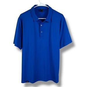 Halmont Polo Shirt Men M Medium Blue Short Sleeve Performance Golf Casual Pocket